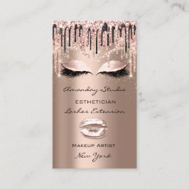 Tarjeta De Visita Artista de maquillaje profesional Eyelashes Rosa