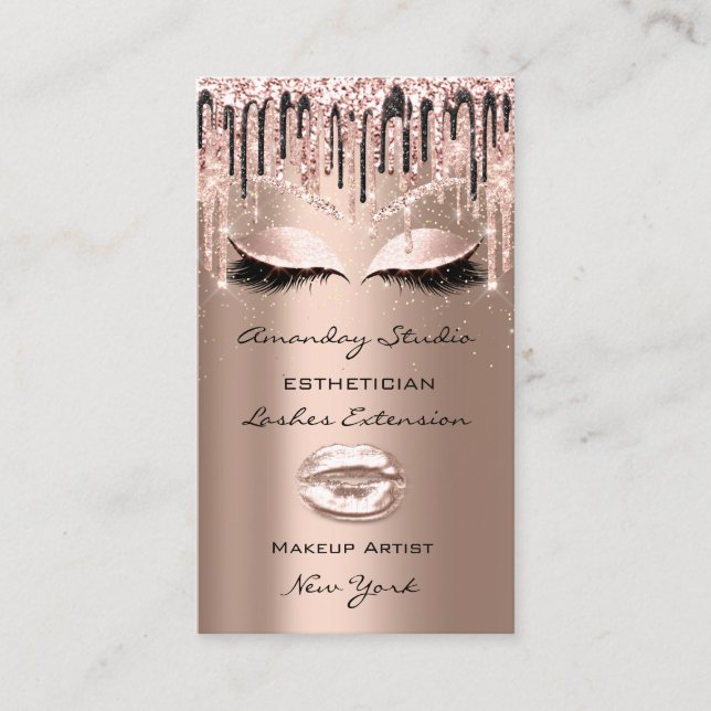 Tarjeta De Visita Artista de maquillaje profesional Eyelashes Rosa (Anverso)
