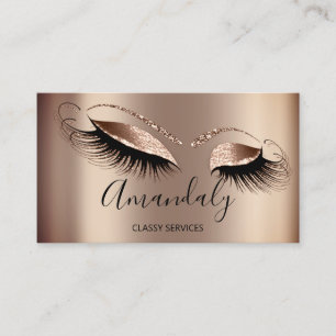 Tarjeta De Visita Artista de maquillaje profesional Eyelashes Rosa O