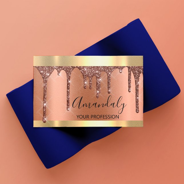 Tarjeta De Visita Artista de maquillaje profesional golpea a cobre d (Professional Makeup Artist Lashes Rose Gold Copper Business Card)