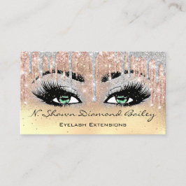 Tarjeta De Visita Artista de maquillaje profesional Green Eyelash Bl