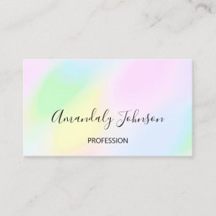 Tarjeta De Visita Artista de maquillaje profesional holográfico rosa