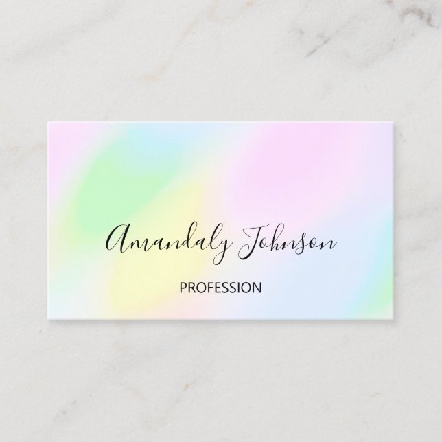Tarjeta De Visita Artista de maquillaje profesional holográfico rosa (Anverso)