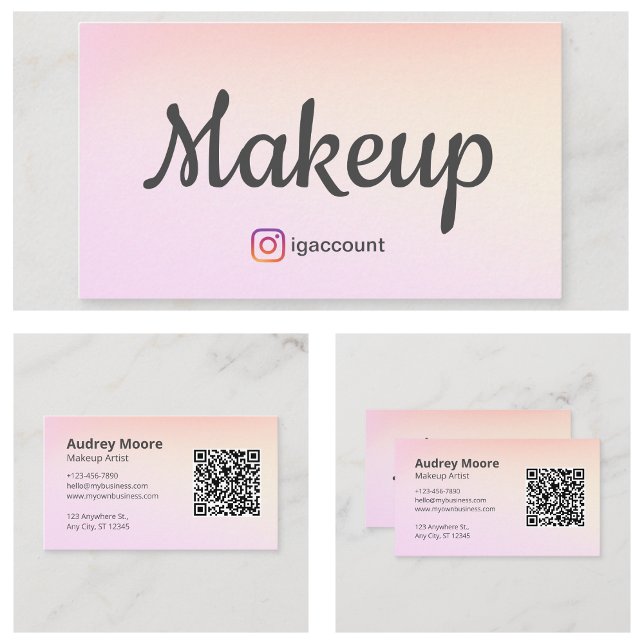 Tarjeta De Visita Artista de maquillaje profesional independiente de (Trendy Professional Freelance Makeup Artist Business Card
)