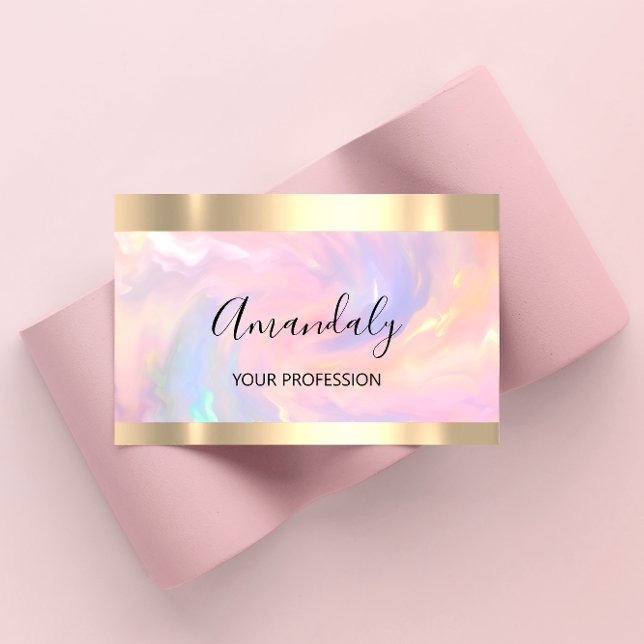 Tarjeta De Visita Artista de maquillaje profesional Lash Gold Hologr (Subido por el creador)