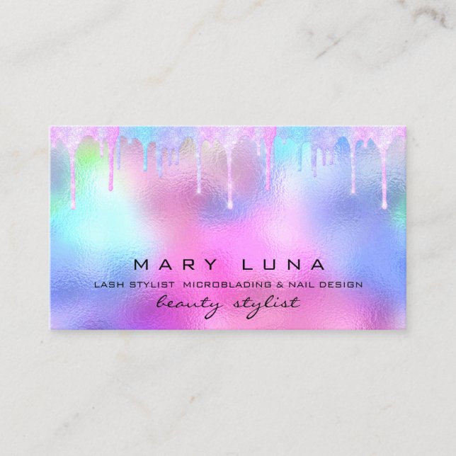 Tarjeta De Visita Artista de maquillaje profesional Lash Holograph O (Anverso)