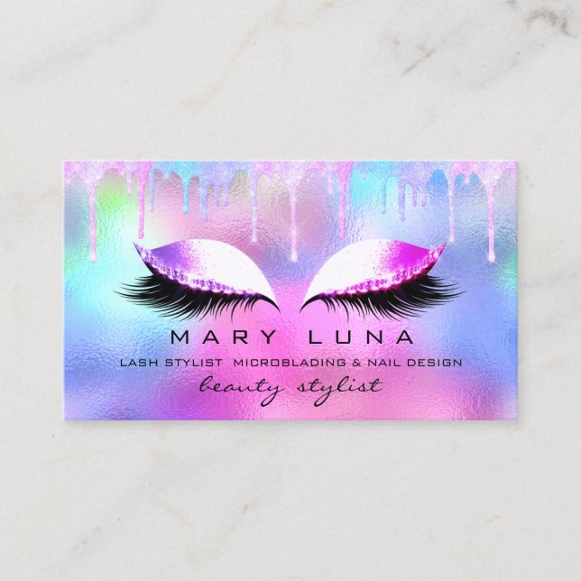 Tarjeta De Visita Artista de maquillaje profesional Lash Holograph P (Anverso)