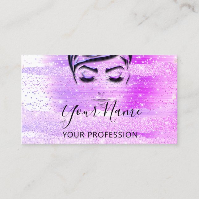 Tarjeta De Visita Artista de maquillaje profesional Lazas Extensión  (Anverso)