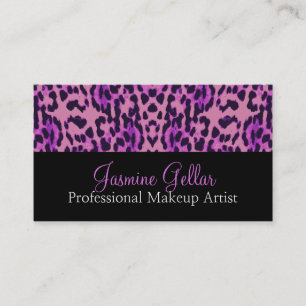 Tarjeta De Visita Artista de maquillaje profesional Leopard Pattern