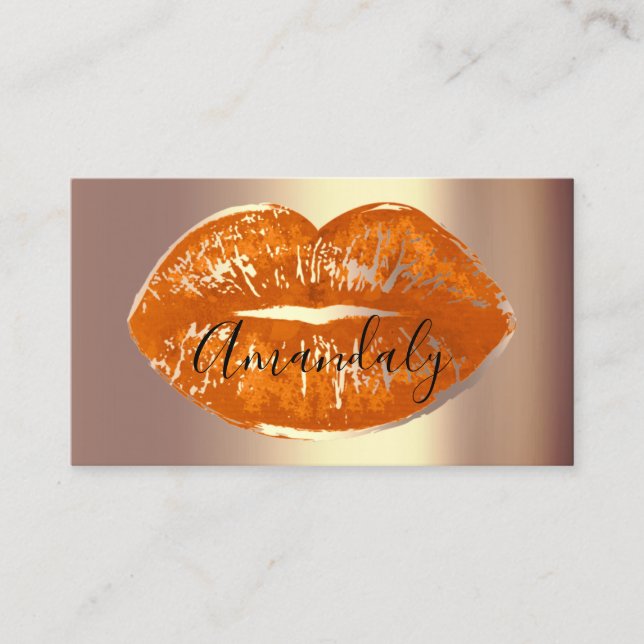 Tarjeta De Visita Artista de maquillaje profesional levanta besa de  (Anverso)