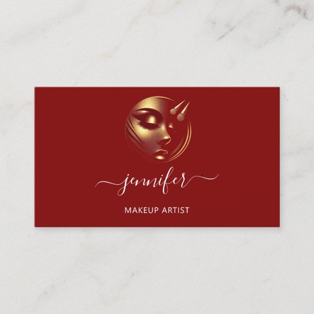 Tarjeta De Visita Artista de maquillaje profesional Logotipo de lati (Anverso)