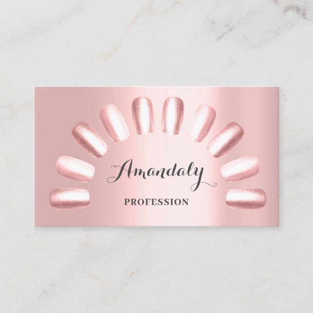 Tarjeta De Visita Artista de maquillaje profesional Nails Manicure P (Anverso)