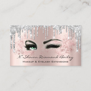 Tarjeta De Visita Artista de maquillaje profesional Ojos verdes Rosa