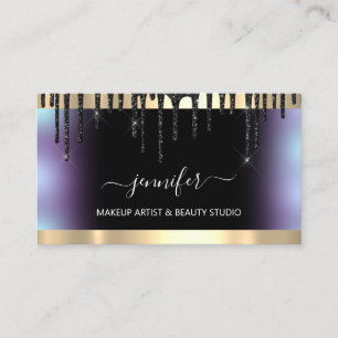 Tarjeta De Visita Artista de maquillaje profesional. Ombré Blue Bla