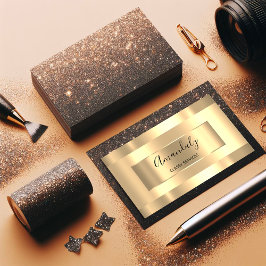 Tarjeta De Visita Artista de maquillaje profesional Oro Monocromátic