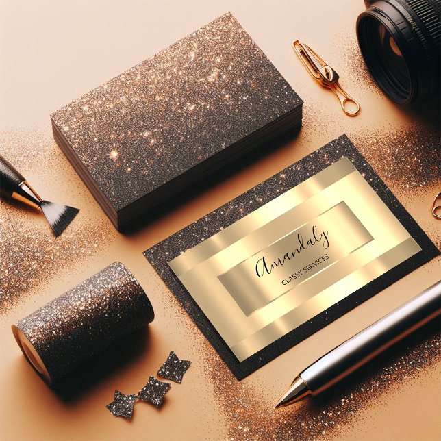 Tarjeta De Visita Artista de maquillaje profesional Oro Monocromátic (Professional Makeup Artist Gold Monochromatic Business Card)