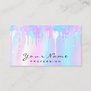 Tarjeta De Visita Artista de maquillaje profesional Pastel Rosa Holo