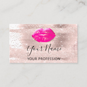 Tarjeta De Visita Artista de maquillaje profesional Rosa besar el Li