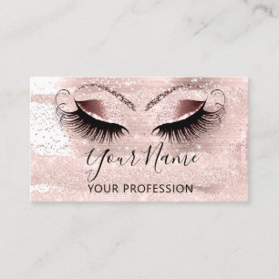 Tarjeta De Visita Artista de maquillaje profesional Rosa Confetti Ey