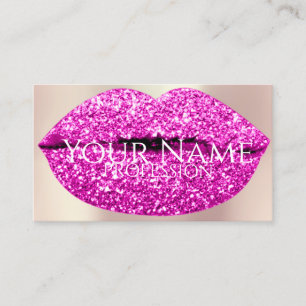 Tarjeta De Visita Artista de maquillaje profesional Rosa Purpurina L