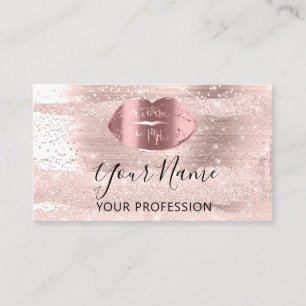 Tarjeta De Visita Artista de maquillaje profesional Silver Kiss Lips