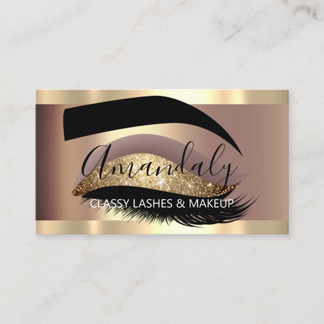 Tarjeta De Visita Artista de maquillaje profesional Waxing Lash Exte (Anverso)