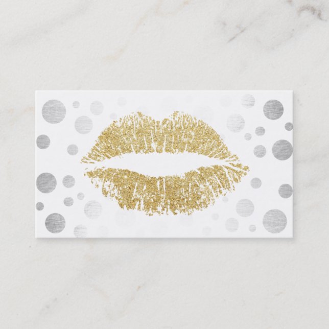 Tarjeta De Visita Artista de maquillaje Purpurina de oro levanta pun (Anverso)