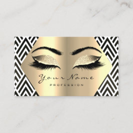 Tarjeta De Visita Artista de maquillaje Purpurina Sepia de oro Lash 
