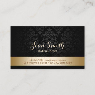 Tarjeta De Visita Artista de maquillaje rayado del damasco del