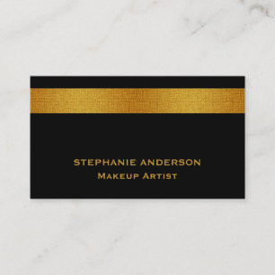 Tarjeta De Visita Artista de maquillaje rayado del oro negro