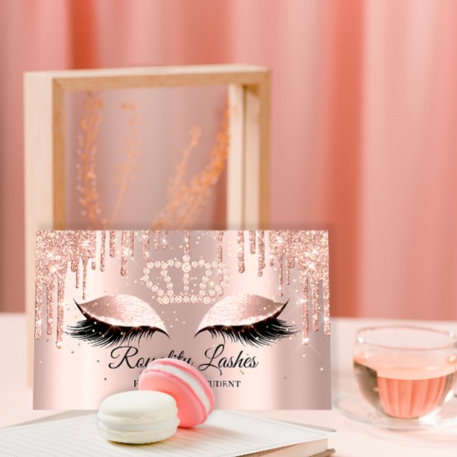 Tarjeta De Visita Artista de maquillaje real arremete contra princes (Royal Makeup Artist Lashes Crowned Princess Business Card)