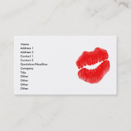 Tarjeta De Visita Artista de maquillaje Red Lips Black White Busines