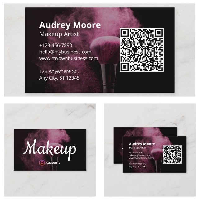 Tarjeta De Visita Artista de maquillaje rosa (Pink Makeup Artist Business Card
)