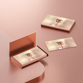 Tarjeta De Visita Artista de maquillaje Rosa de cobre dorado Rubor