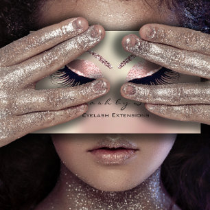 Tarjeta De Visita Artista de maquillaje Rosa de extensión de pestaña