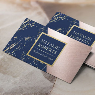 Tarjeta De Visita Artista de Maquillaje Rosa Dorado Salón de Belleza