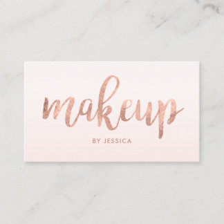 Tarjeta De Visita Artista de maquillaje Rosa oro Rubor rosa