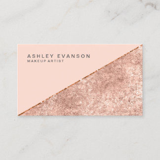 Tarjeta De Visita Artista de maquillaje Rosa Oro Shimmer Elegante
