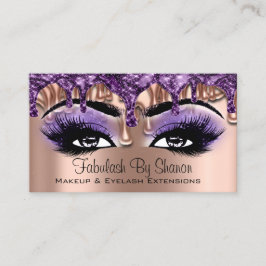Tarjeta De Visita Artista de maquillaje Rosa Perforaciones púrpura a