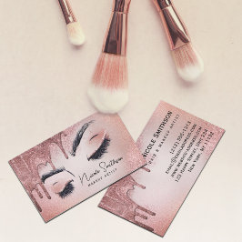 Tarjeta De Visita Artista de maquillaje Rosa Purpurina de oro Glam t