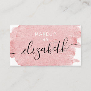 Tarjeta De Visita Artista de maquillaje rosado moderno de la