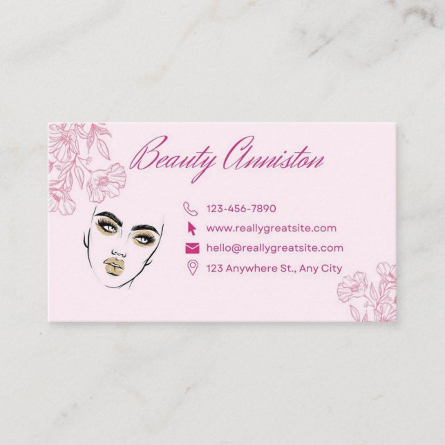 Tarjeta De Visita Artista de maquillaje Salón de belleza, Belleza de (Anverso)