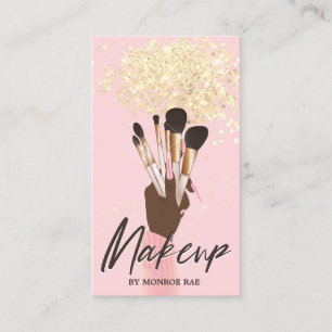 Tarjeta De Visita Artista de maquillaje Salón de belleza Glam purpu