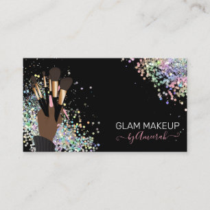 Tarjeta De Visita Artista de maquillaje Salón de belleza Holográfi