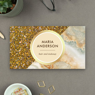 Tarjeta De Visita Artista de Maquillaje Salón de Belleza Mármol Marr