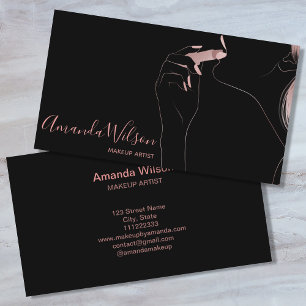 Tarjeta De Visita Artista de maquillaje Salón de belleza Rosa Purpur