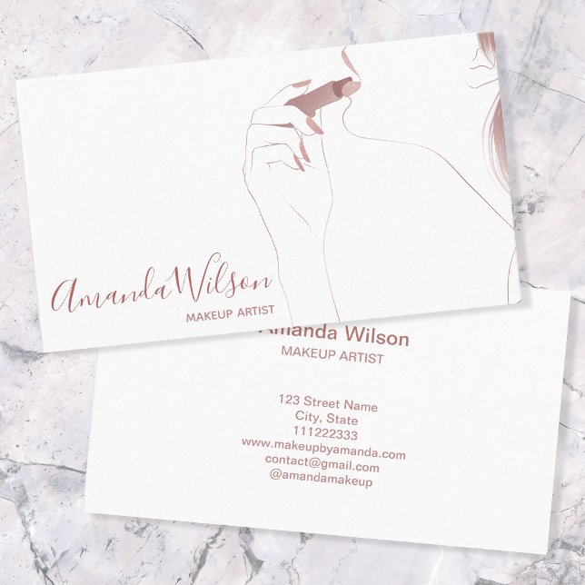 Tarjeta De Visita Artista de maquillaje Salón de belleza Rosa Purpur (Subido por el creador)