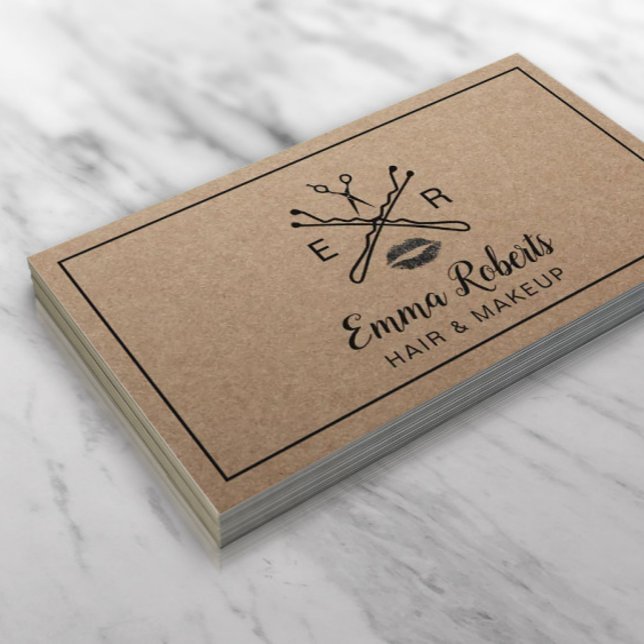 Tarjeta De Visita Artista de maquillaje Salón de pelo Logo Belleza K (Subido por el creador)