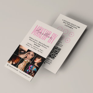 Tarjeta De Visita Artista de Maquillaje Simple Estilista Lealtad Ros