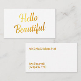 Tarjeta De Visita Artista de maquillaje Simple Golden